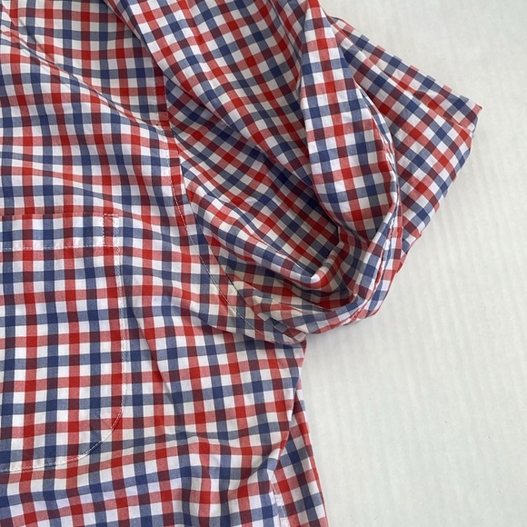 J. Crew Red and Blue Gingham Casual Button Down Shirt Medium 2 Ply 100% Cotton - Picture 15 of 15